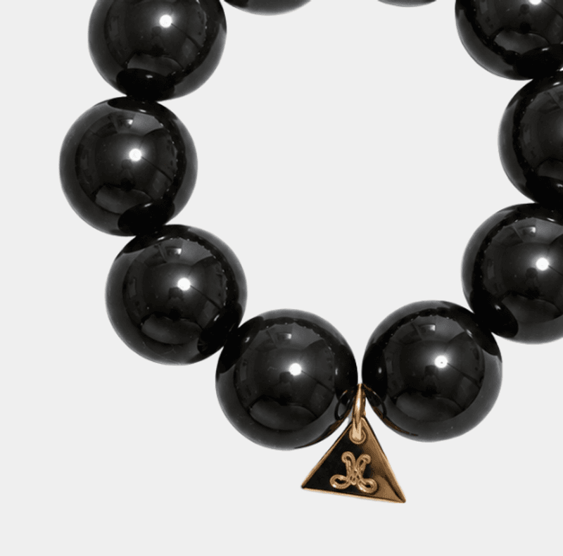 Bold Pearl Necklace Black