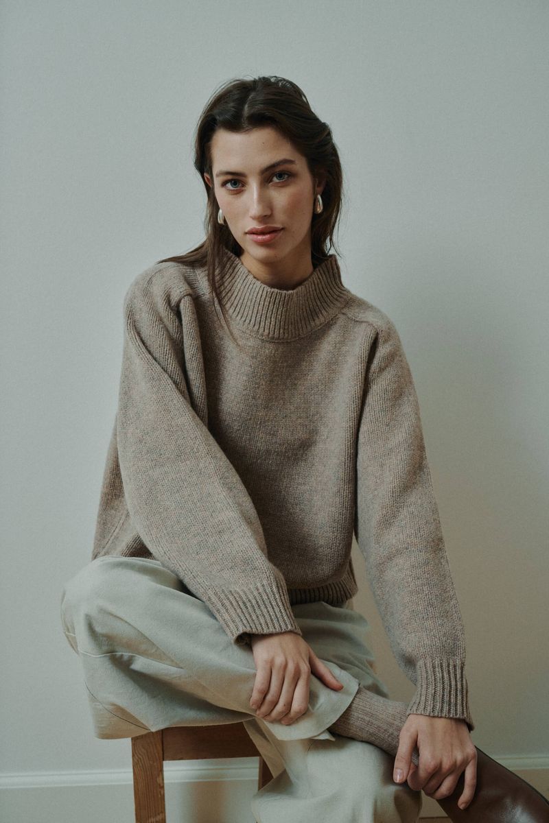 Silje Pullover Light Brown Melange