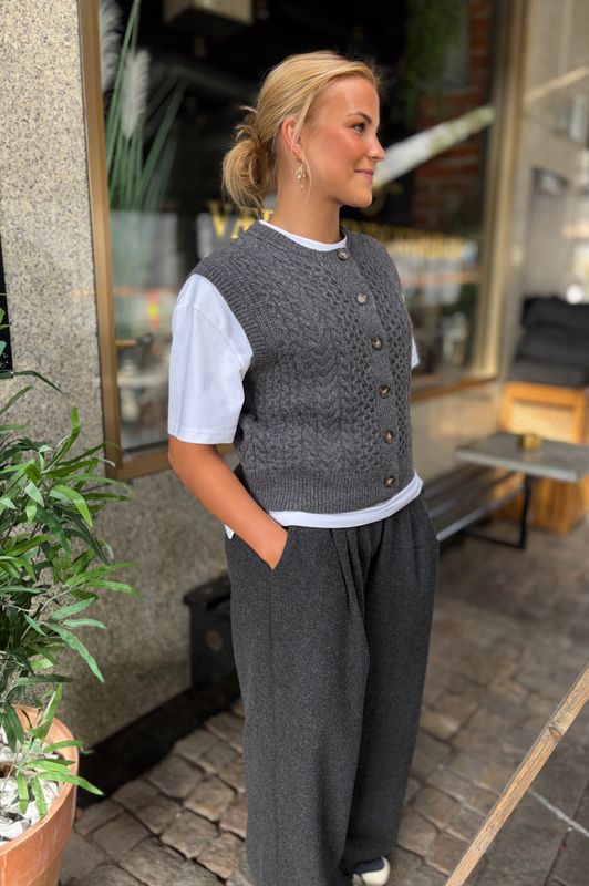 Alice Knit Vest Dark Grey Melange