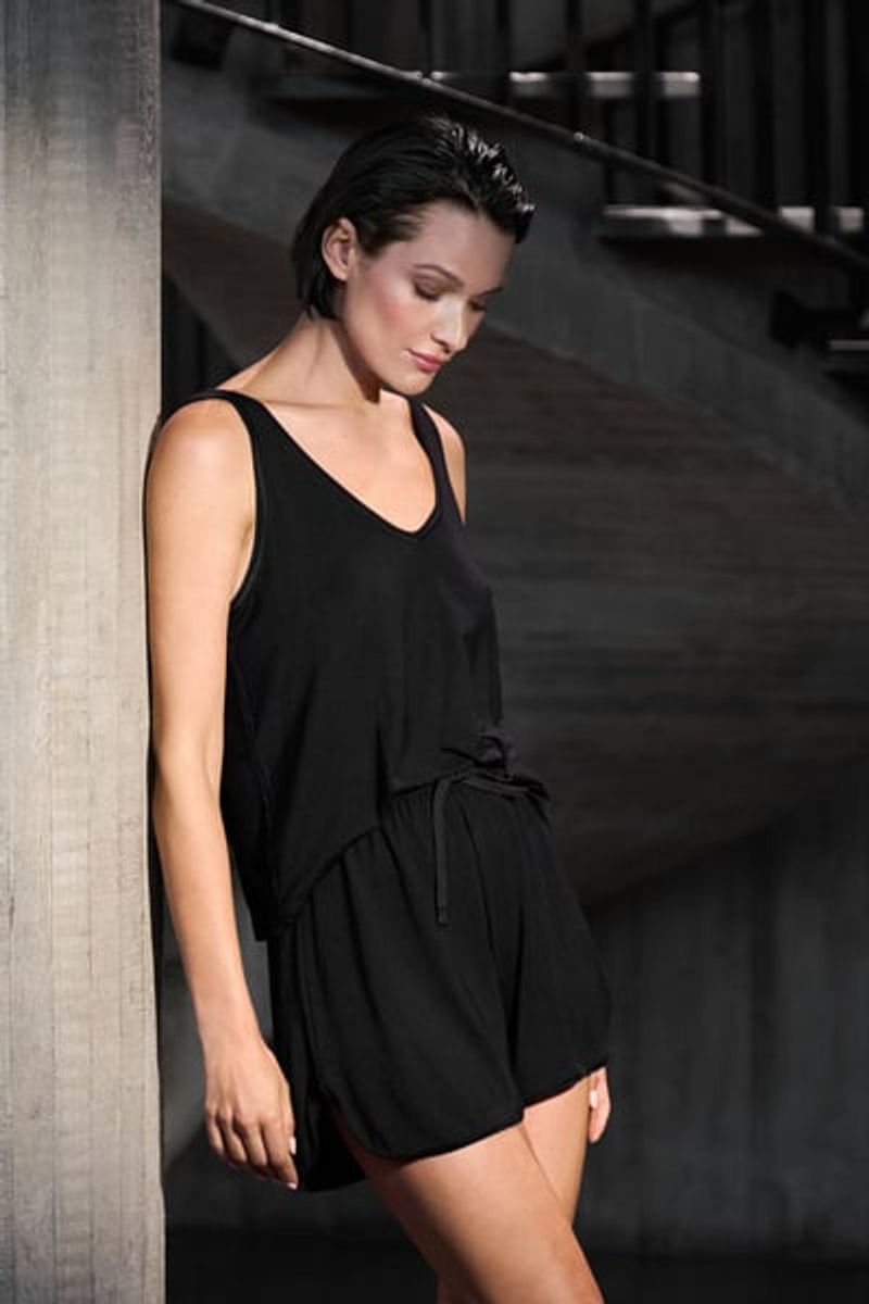 Pyjama Tank Black