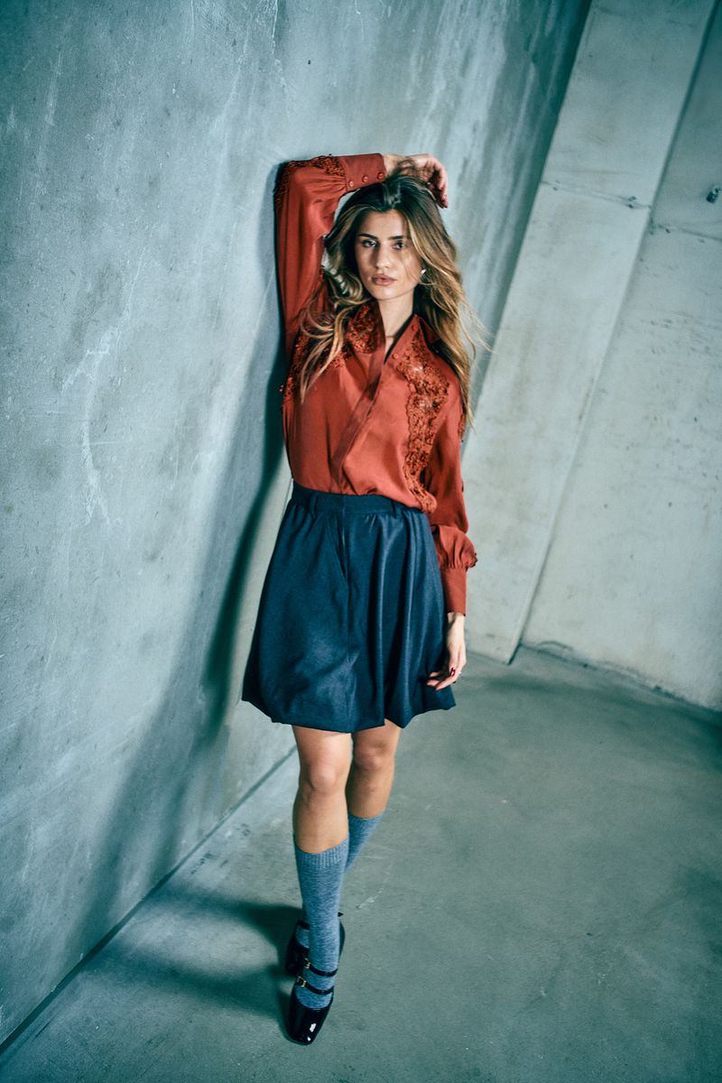 Tailor Skirt Med Grey Melange